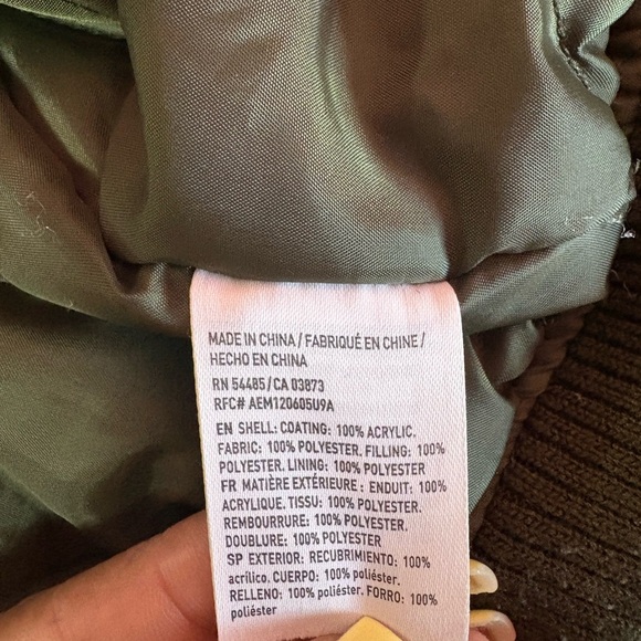 American Eagle Green Bomber Jacket Lightweight Relaxed Fit - Picture 5 of 6